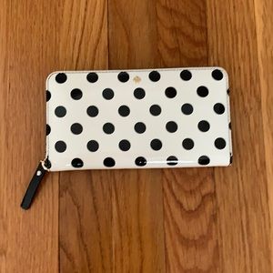 Kate Spade Lacey Cream/ Black Polka Dot Wallet